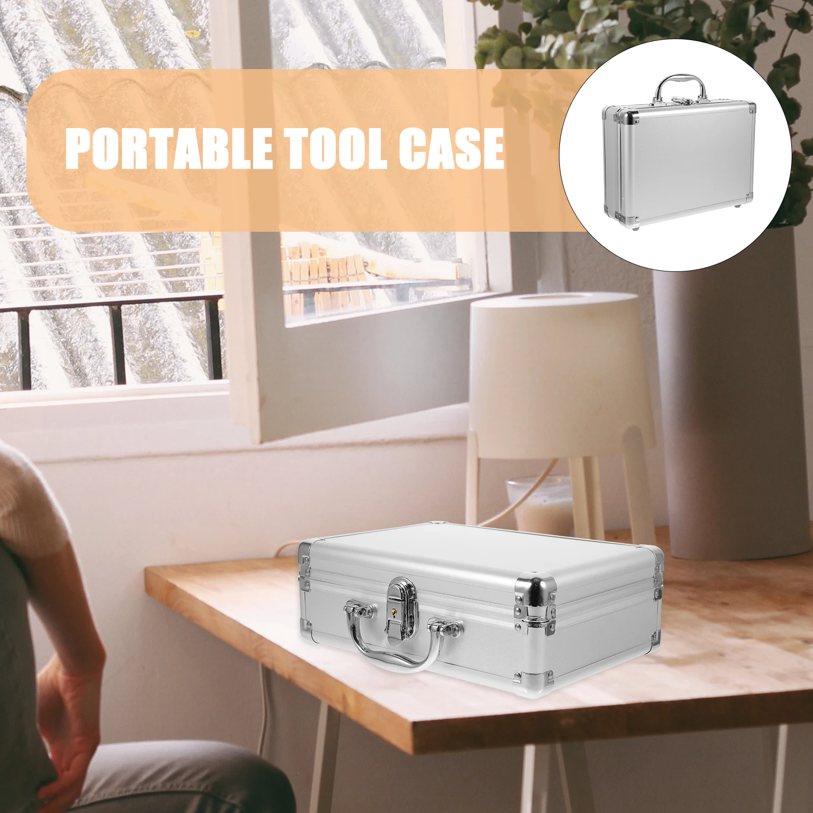 

Multifunctional Aluminum Alloy Tool Case Wear-Resistant Hard Briefcase Portable Handle Secure Latch Lock Storage Box for Camera