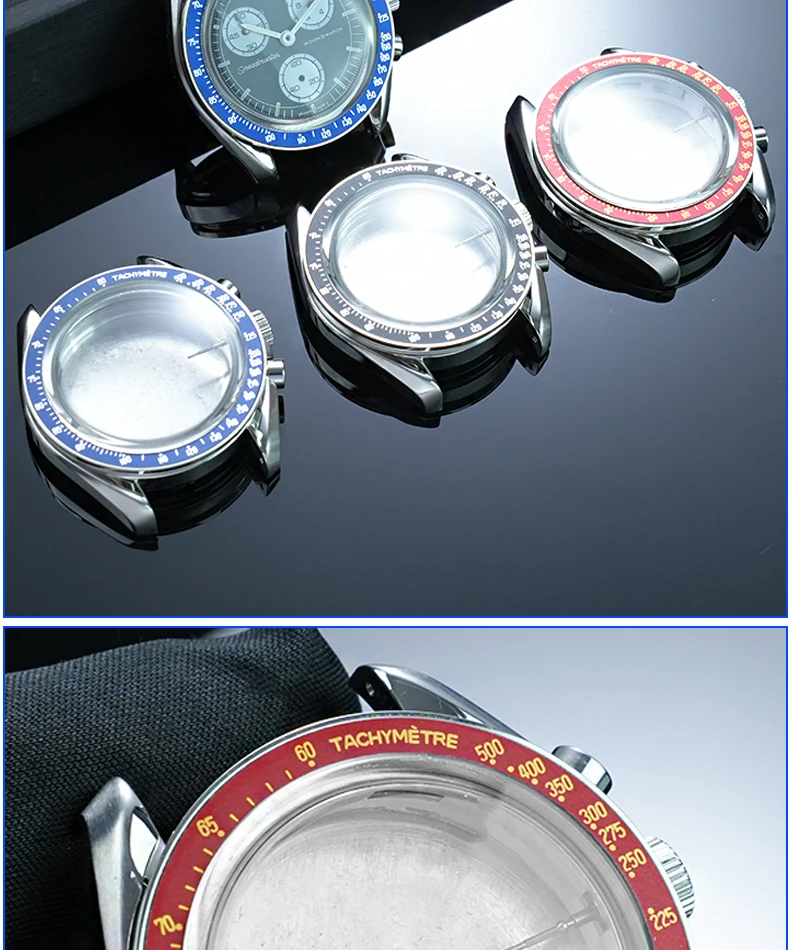 Stainless Steel Moon Watch Case Mod Kit for SWATCH & OMEGA Moonswatch 42mm Dial Metal Case Bracelet Watch Accessories NO Movemen
