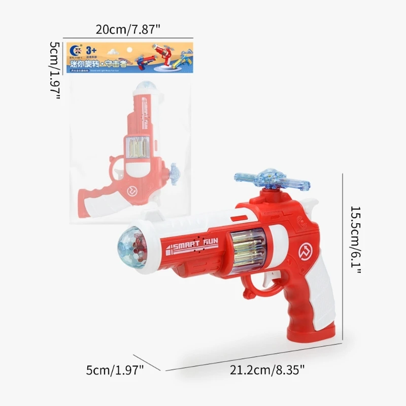 Pistolet jouet lumineux musical avec LED effet sonore pour enfants faisant semblant