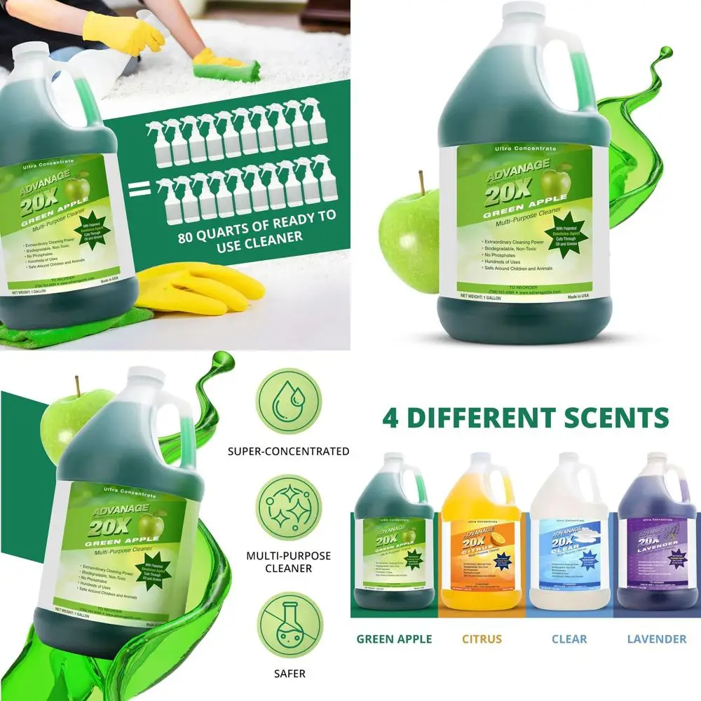 

Мощное средство для чистки различных поверхностей - концентрат 20X для ванной, кухни и удаления сильных загрязнений, 128 унций