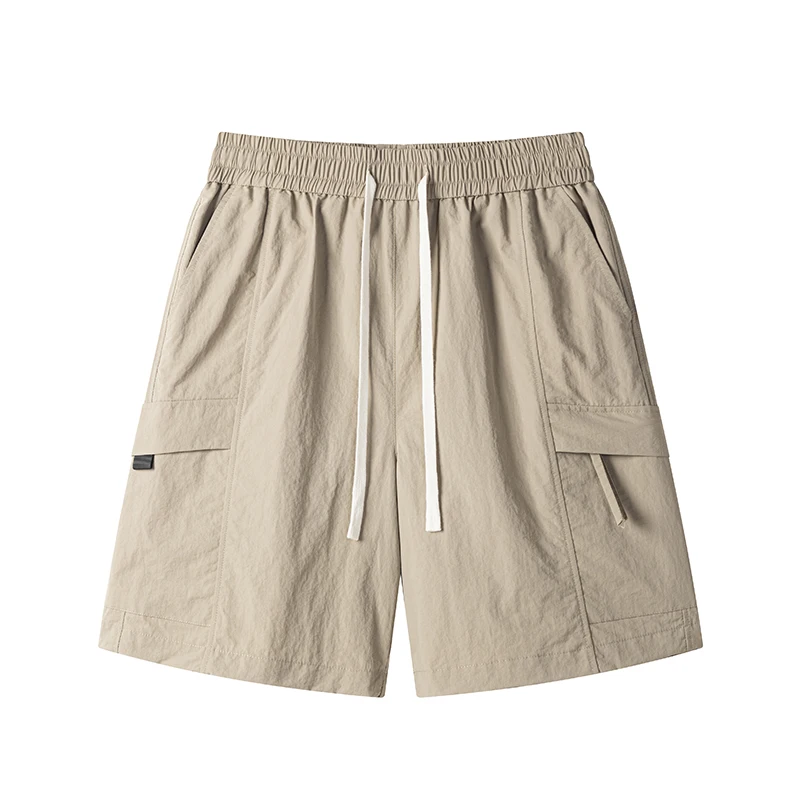

Men's Cargo Shorts Summer Quick Dry Loose Fit Shorts High Waist Wide Leg Drawstring Streetwear Short Trousers M-XXXXL Plus Size