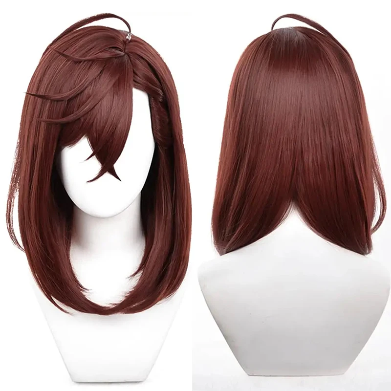 High Quality Momo Ayase Cosplay Wig Anime Dandadan Brown Short Heat-resistant Hair Halloween Party Role Play Wigs +WigCap