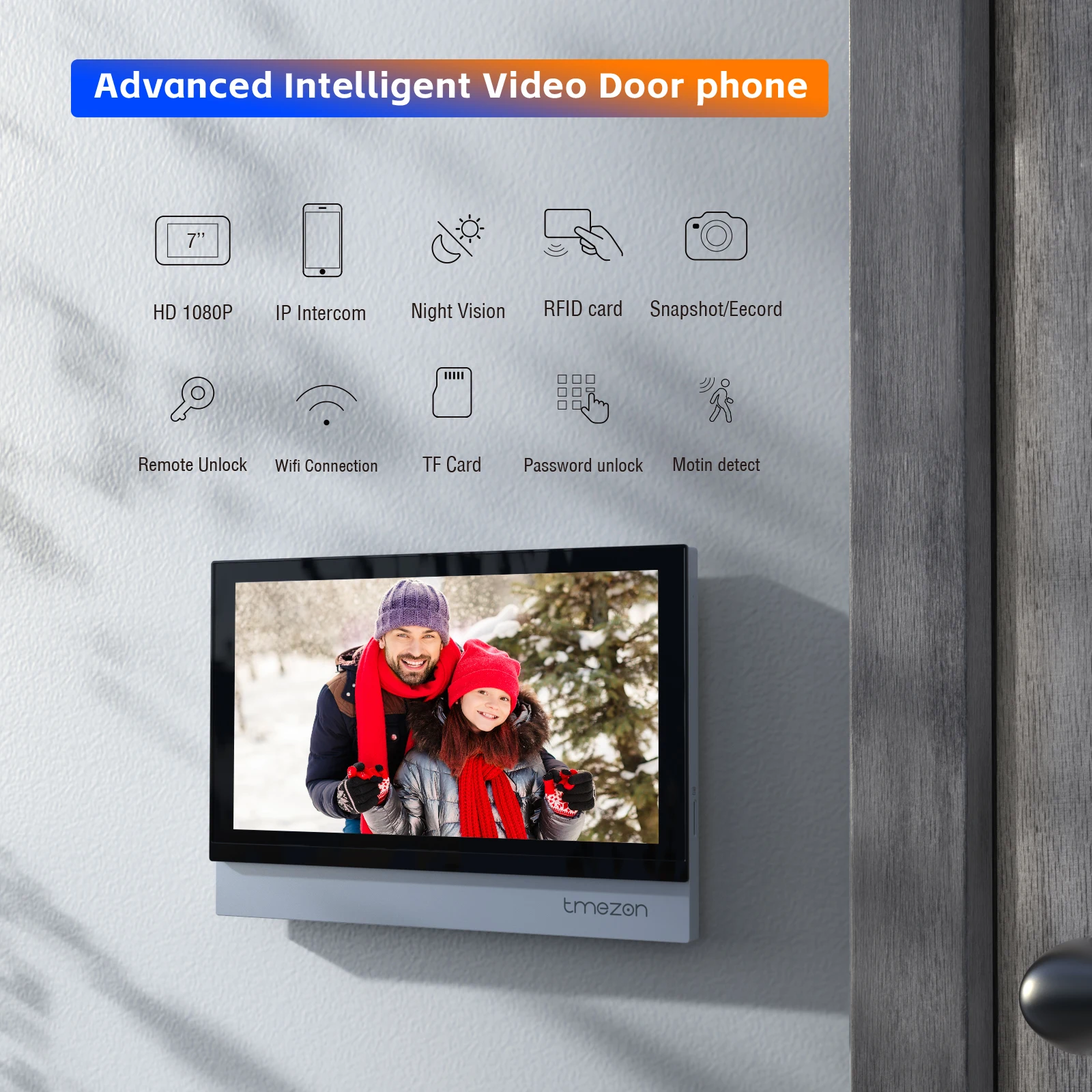 TMEZON-WiFi Video Doorphone com 10 Touch Screen, campainha com fio, APP, Card Swipe, Monitor, Tuya