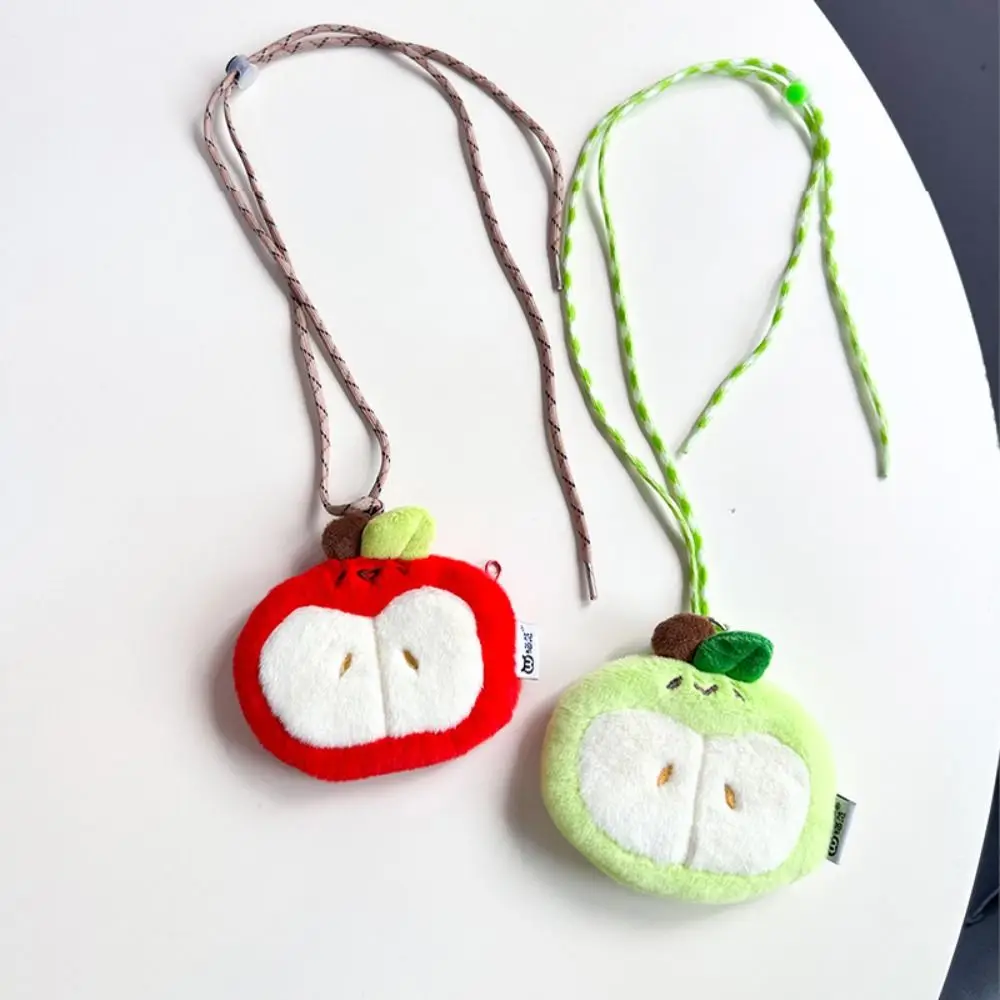 Cartoon Halter Portemonnee Enkele Schouder Hangende Nekkoord Portemonnee Kaarthouder Lippenstift Oortelefoonzakje Pluche Portemonnee Dames