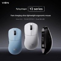 VGN Flying Dragon Y2 Pro Ultra Dual  Gaming Mouse Type-c  Lightweight PAW3950 2.4GHz Wireless Bluetooth 8K Tri E-sports Mouse