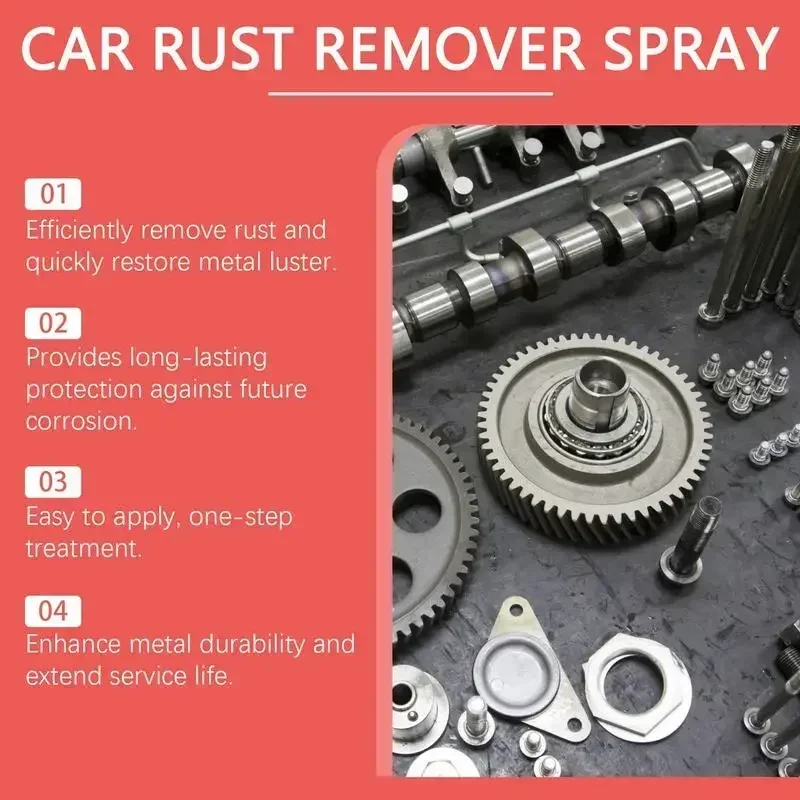 Car Rust Remover Spray Metal Surface Chrome Cleaner Car Body Paint Care Compound Automobile Wash And Maintenance Agent