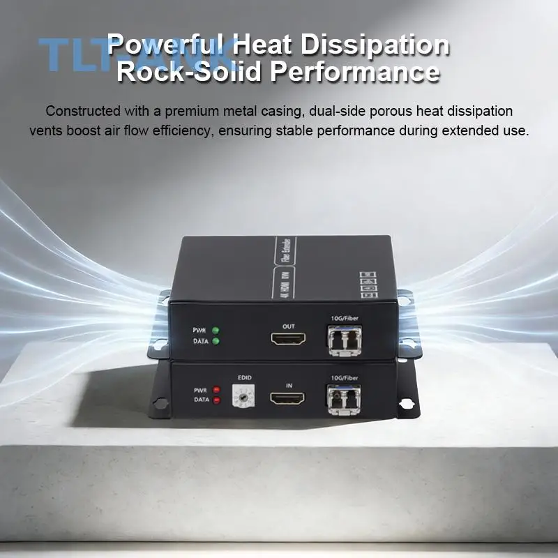 4K60Hz HDMI Fiber Optic Extender 10KM Single Mode Transmission EDID Management 7.1 Audio Uncompressed 4K HDMI to Fiber Converter