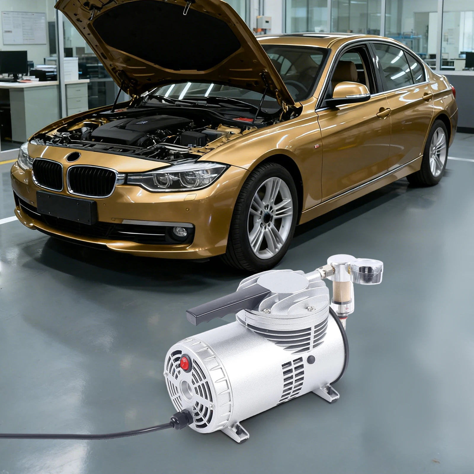 

[Одноступенчатый безмасляный вакуумный насос] Одноступенчатый безмасляный вакуумный насос 1/4 л.с. Литой под давлением алюминий Промышленное использование Мощный и эффективный