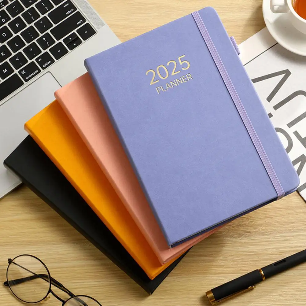 دفتر ورقي سميك بغطاء جلد صناعي ، مجلة جدول العمل ، مخطط أسبوعي وشهري ، مكتب ودراسة ،