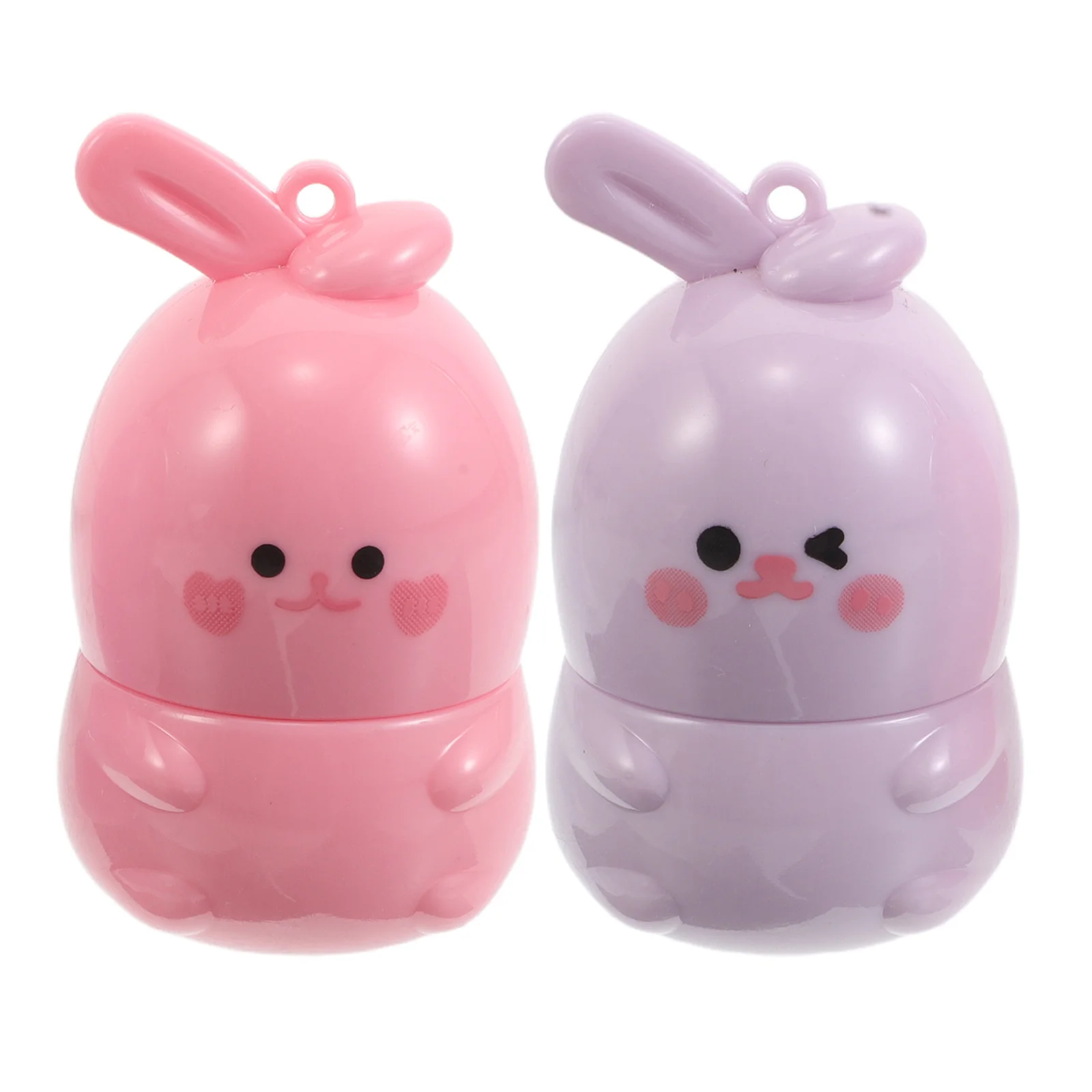 Lápiz labial que cambia de Color, bálsamo hidratante con diseño de conejo bonito para labios secos, cuidado nutritivo de labios, brillo de labios Kawaii para chicas adolescentes, 2 uds.