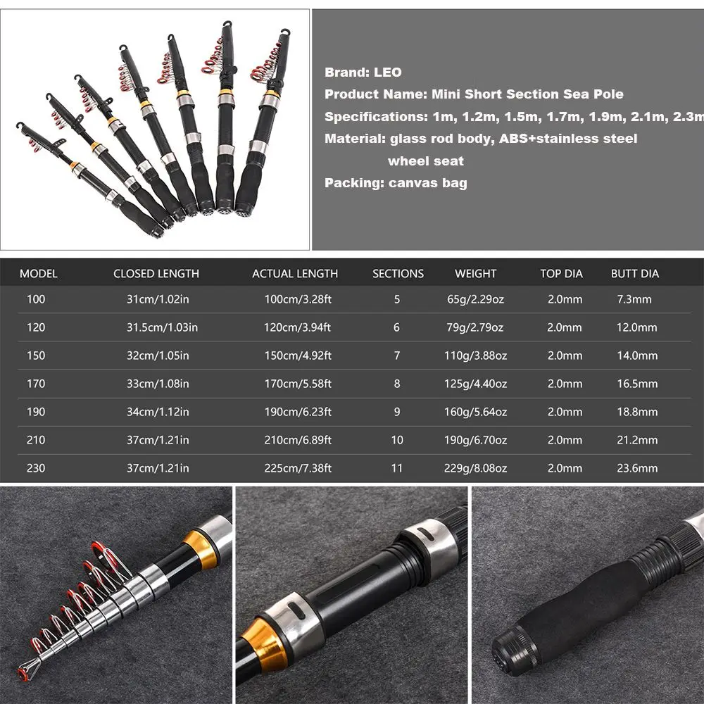 Mini Short Section Sea Pole 1.0m 1.2m 1.5m 1.7m 1.9m 2.1m 2.3m Telescopic fishing rod Retractable Carbon Material Pen Pole - AliExpress 18 Mini Short Section Sea Pole 1.0m 1.2m 1.5m 1.7m 1.9m 2.1m 2.3m Telescopic fishing rod Retractable Carbon Material Pen Pole - AliExpress 18