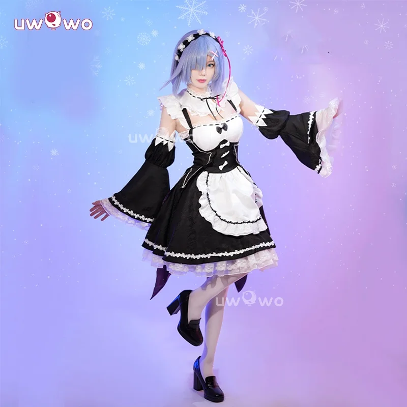 UWOWO Collab Series:Remm Cosplay Re: Zero Lost in Memoriess RemM Maid Cosplay Costume Halloween Costume