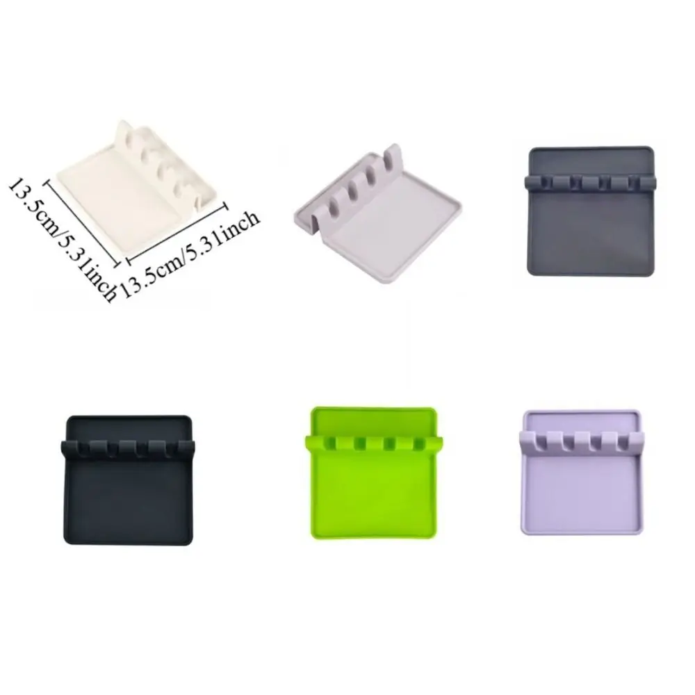 متعددة الوظائف سيليكون أدوات المطبخ رف مقاومة للحرارة تجفيف الرف ملعقة الرف عدم الانزلاق ملعقة رف أدوات المائدة تجفيف #6