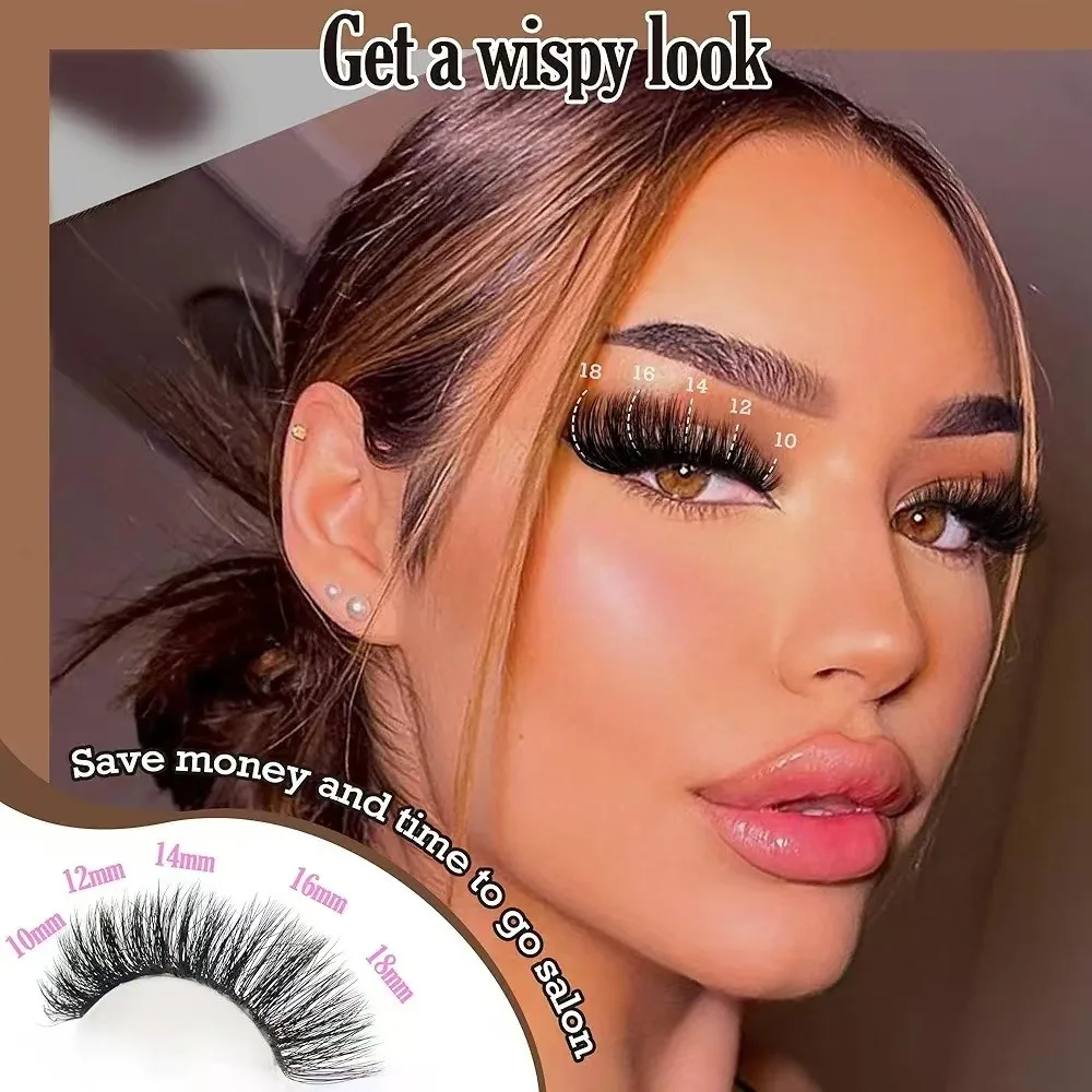 Style naturel fait à la main 100P 3D grappes moelleuses cils 10-18mm longueur mixte D Curl facile à appliquer bricolage Extension de cils outils de maquillage