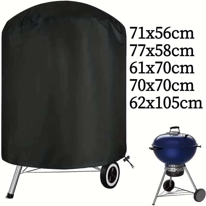 Waterproof Round BBQ Grill Cover Heavy Duty Oxford Charcoal Kettle Smoker Cover Fit Char Broil Brinkmann Jenn Air Holland