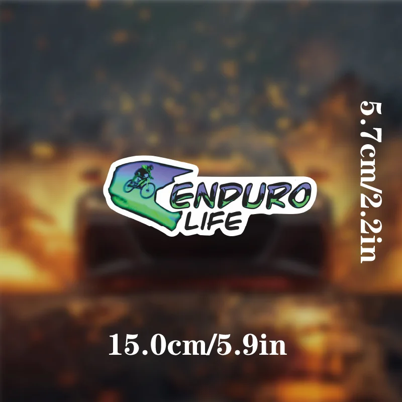 

Rugged Mountain Bike Sticker Set (2 Sheets) - "ENDURO LIFE" vinyl decal for laptop and car bumpers, made with high-quality