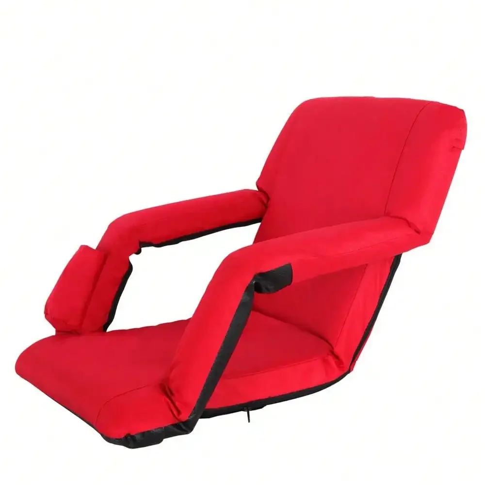 Stadium Seat Chair Bleacher Seats 5-Reclining Positions with Back Support Red