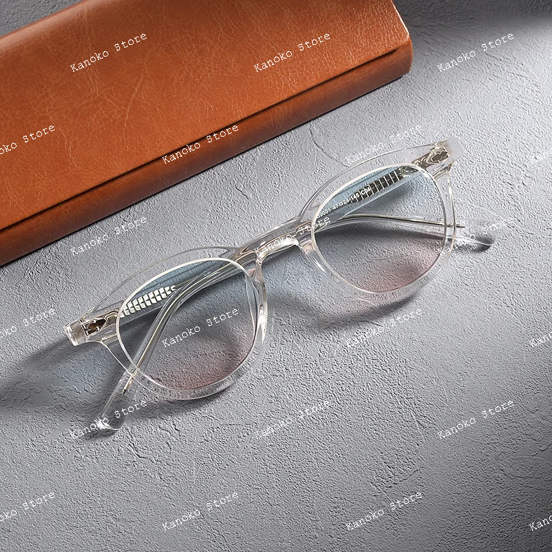 Montura de anteojos vintage hecha a mano con montura para miopía para hombres, cara grande, gafas de sol con montura negra