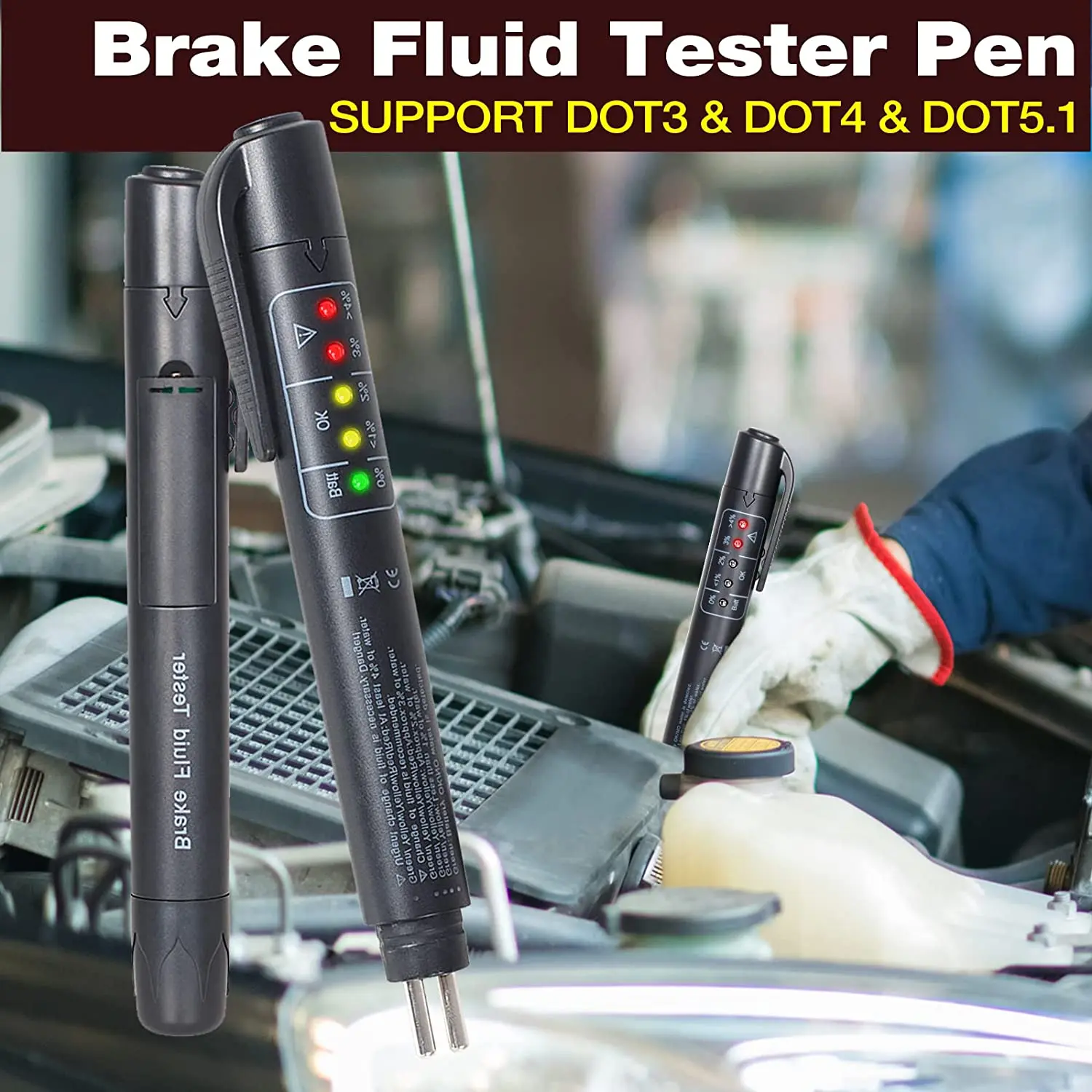 2023 Oil Quality Check Pen Universal Brake Fluid Tester Car Brake Liquid Digital Tester Vehicle Auto Automotive Testing Tool