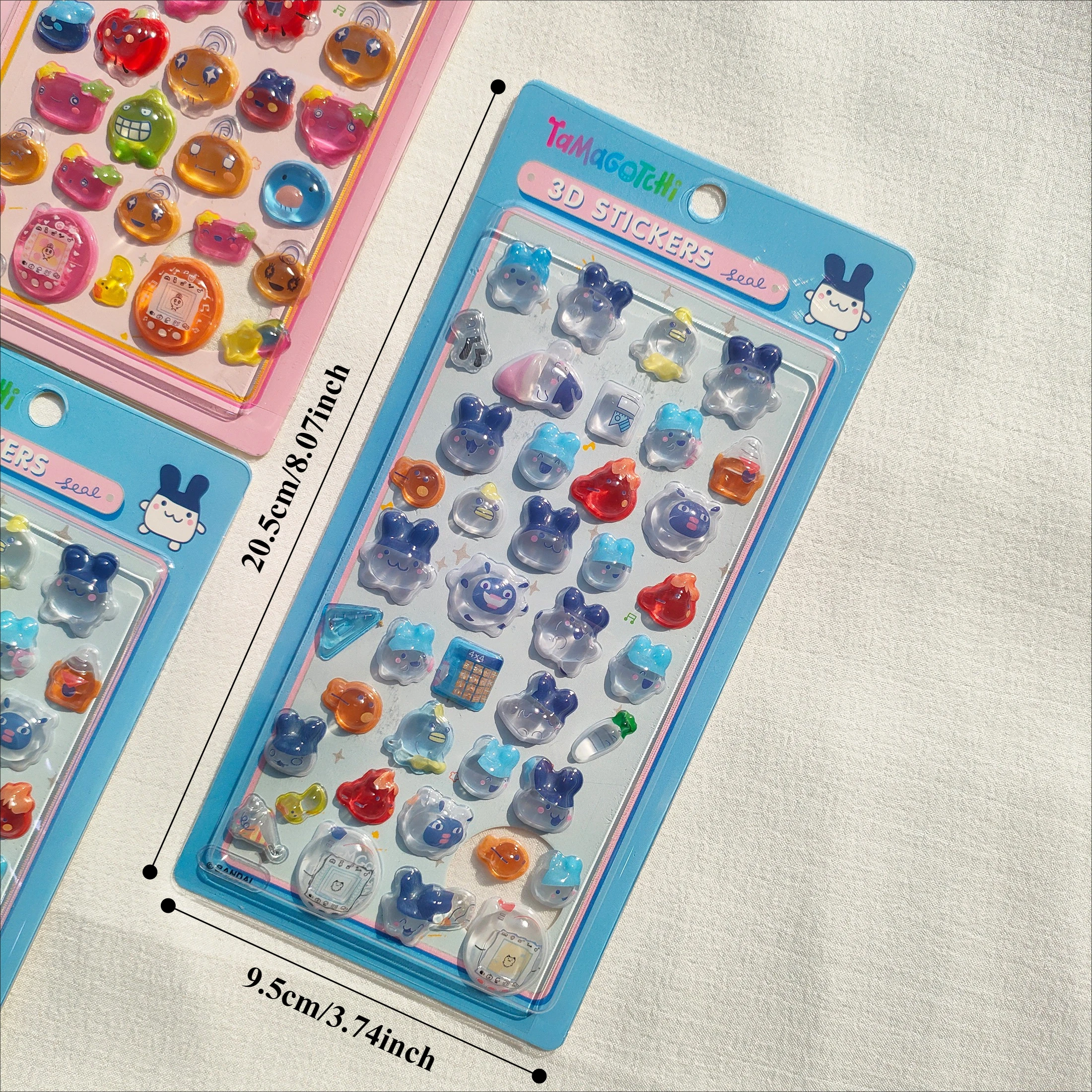 다마고치 3D 입체 스티커 - 투명 크리스탈 아크릴 데칼, 잔여물 없는 장식 선물, 아이들 소녀들을 위한 귀여운 만화 DIY