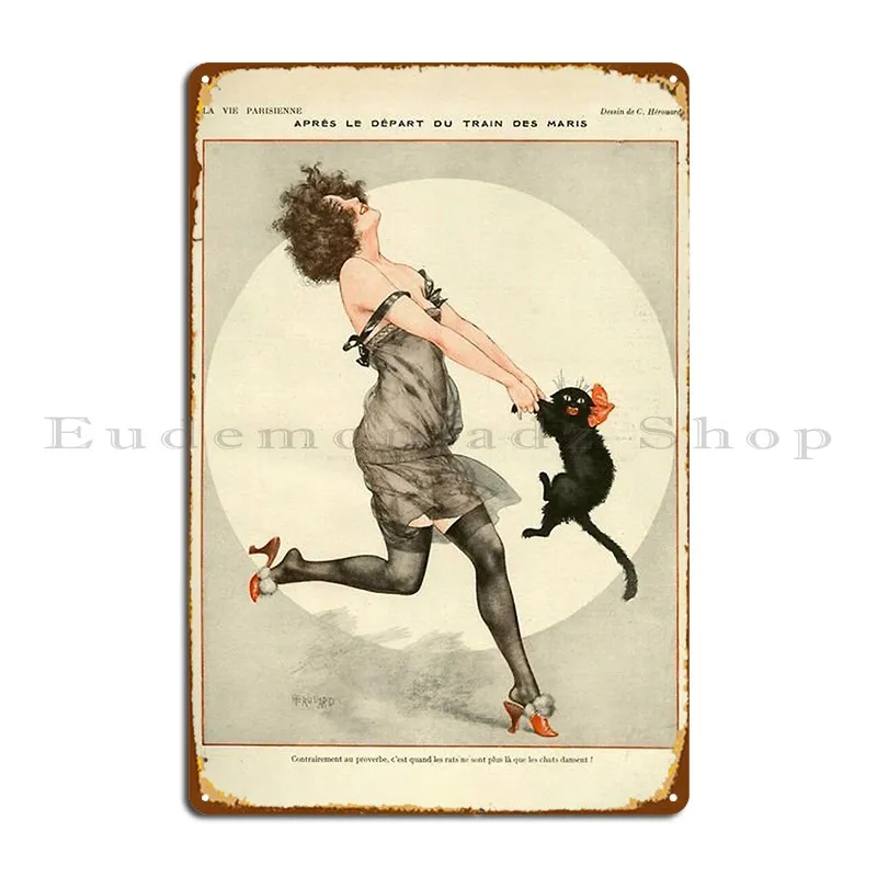 La Vie Parisienne C Herouard 1923 France Metal Plaque Party Mural Cave Wall Decor Design Tin Sign Poster