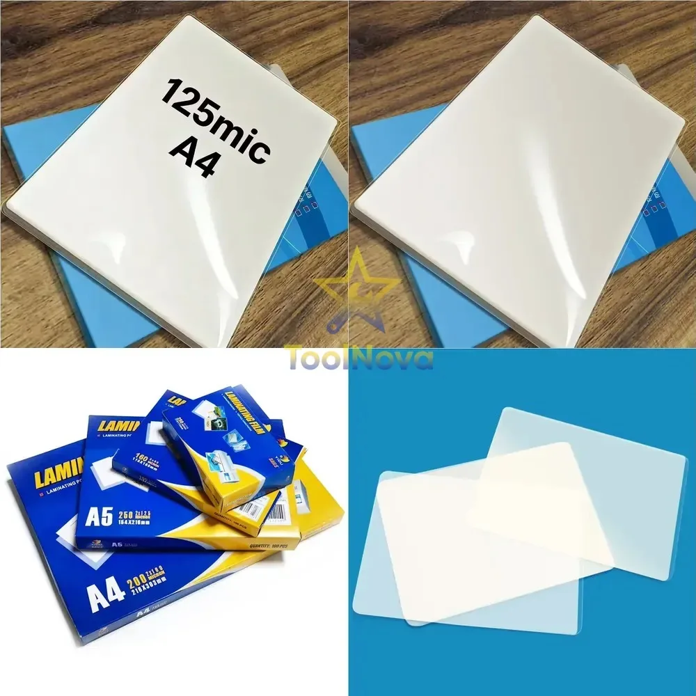 125mic A4 220*307mm 100pcs A4 Antistatic Transparent Film Thermal Laminating Sheets for Photos Papers