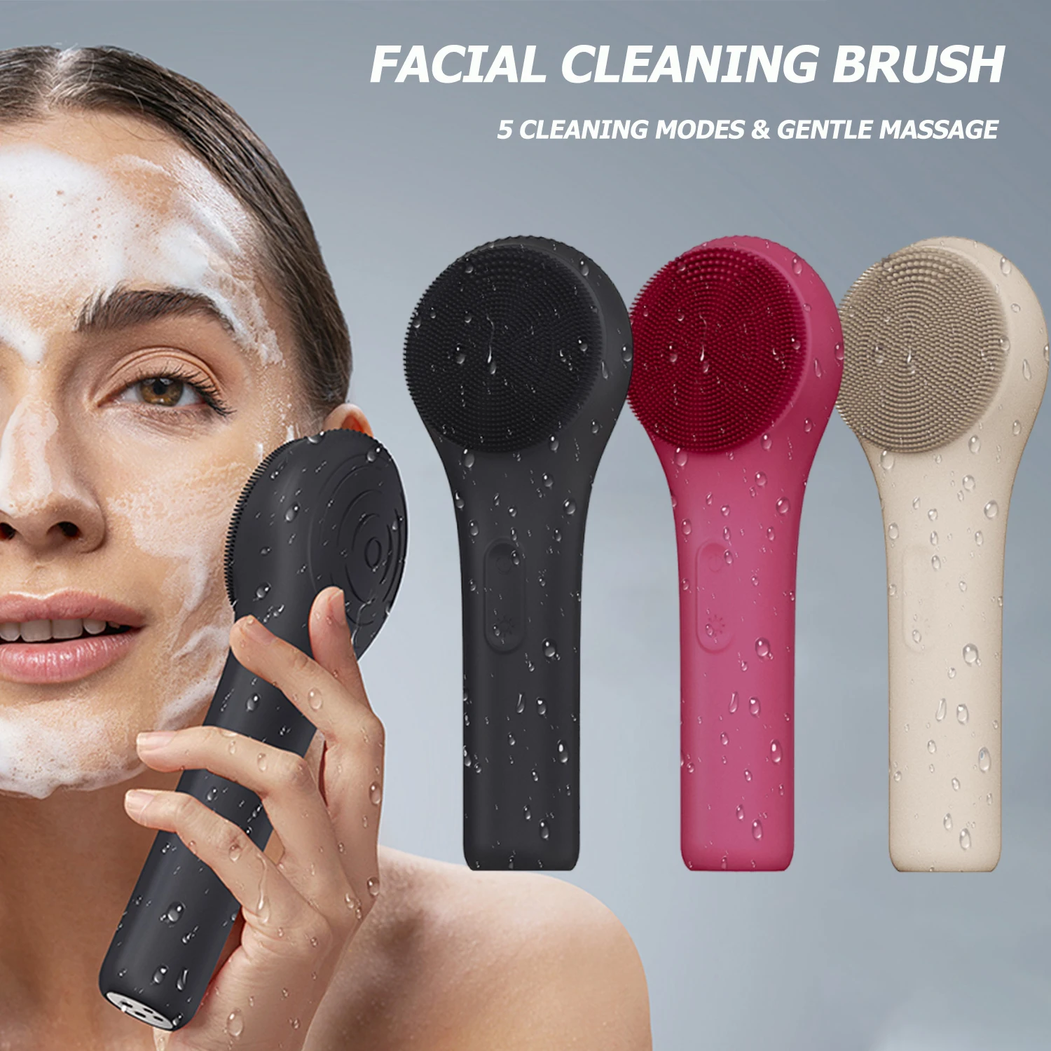 Brosse électrique de nettoyage du visage, Vibration sonique, nettoyage en profondeur des pores, dissolvant de points noirs, nettoyeur de pores, Spa, soins de la peau, masseur