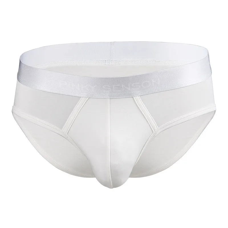 Men's Underwear - Pure Color Linen Modal Solid Waist Regular Size Comfortable Men's Briefs