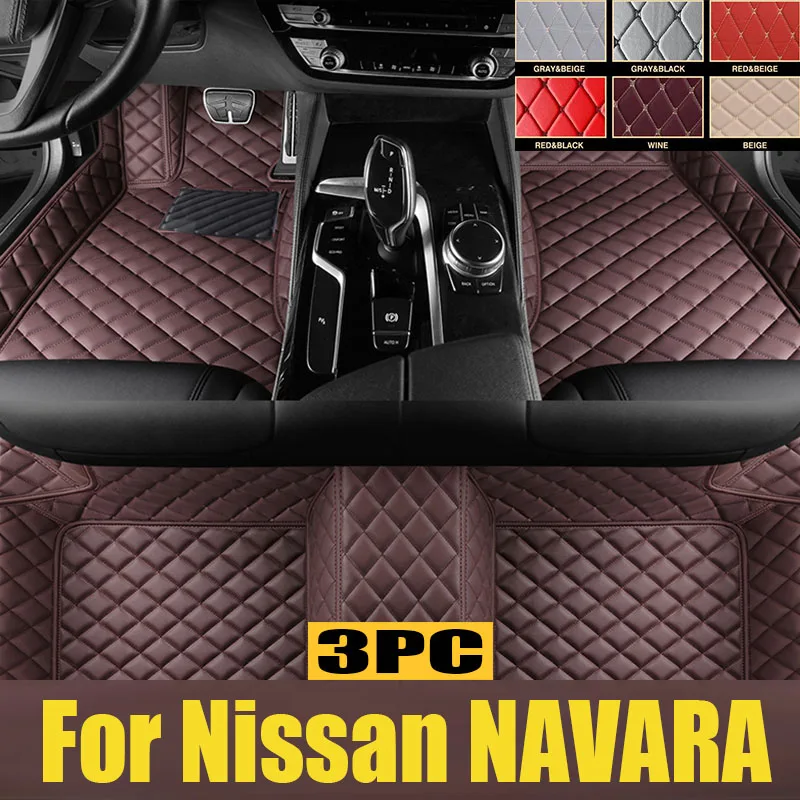 

For Nissan NAVARA NP300 LHD RHD 2017-2024 Auto Car Floor Mats All-Weather TPE Foot Mats Odorless Pad Tray Interior trunk mat