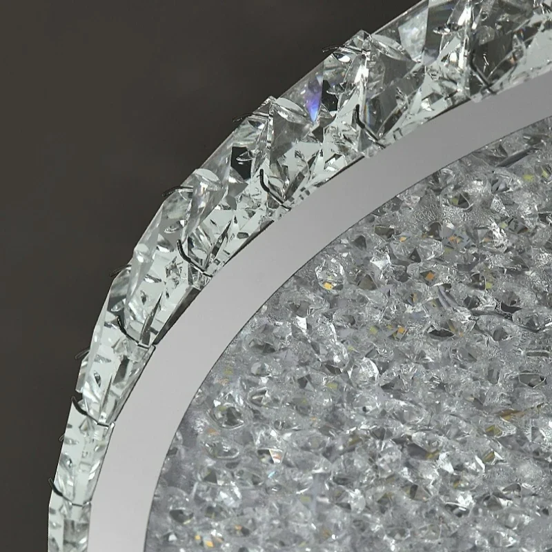 Imagem -05 - Modern Round Crystal Teto Lâmpada Brilhante Lâmpada Led Sala e Quarto Decoração Interior Sala de Jantar