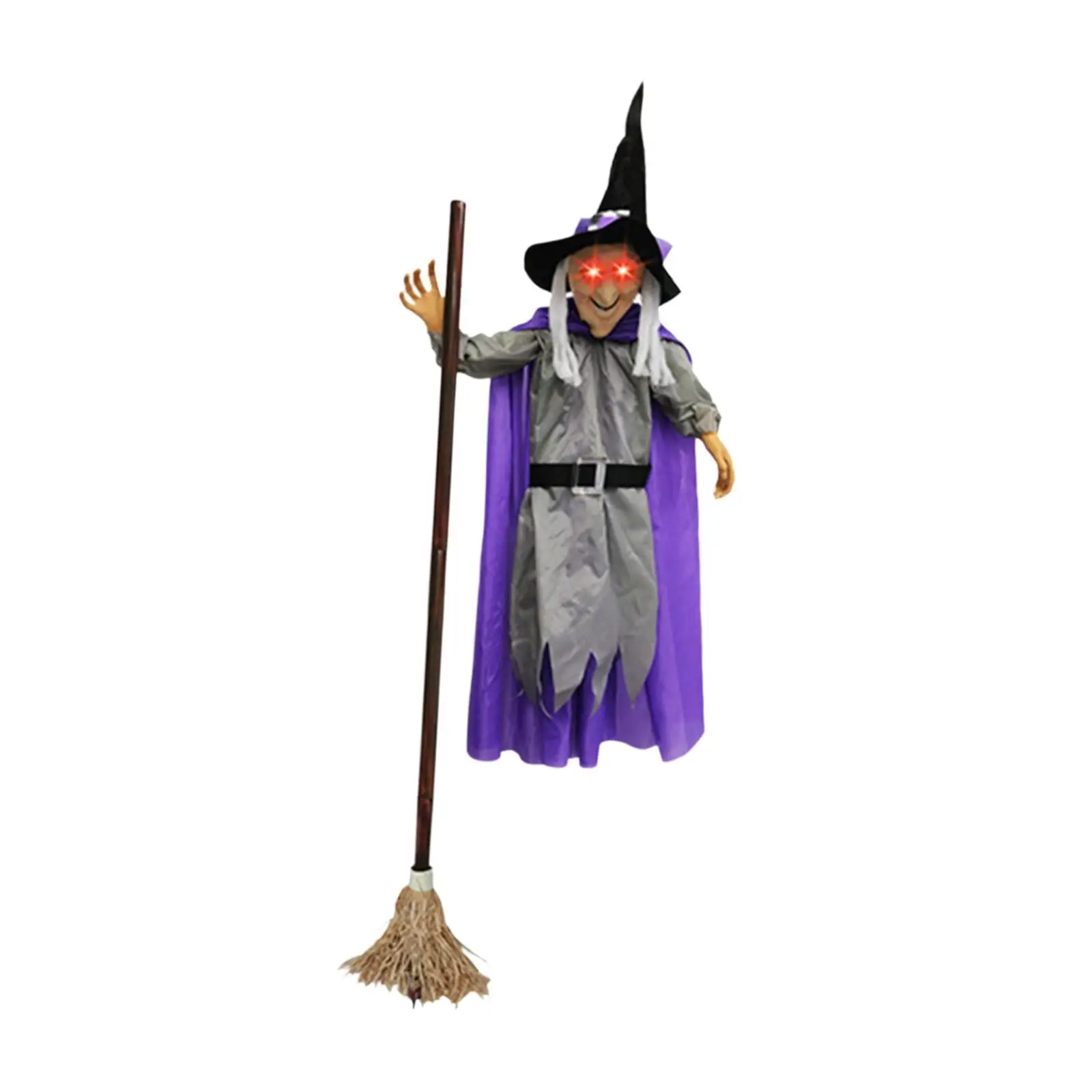 ساحرة متحركة معلقة للهالوين، دعامة زحف منزل مسكون، للزينة الخارجية والداخلية، ديكورات ساحة الحديقة