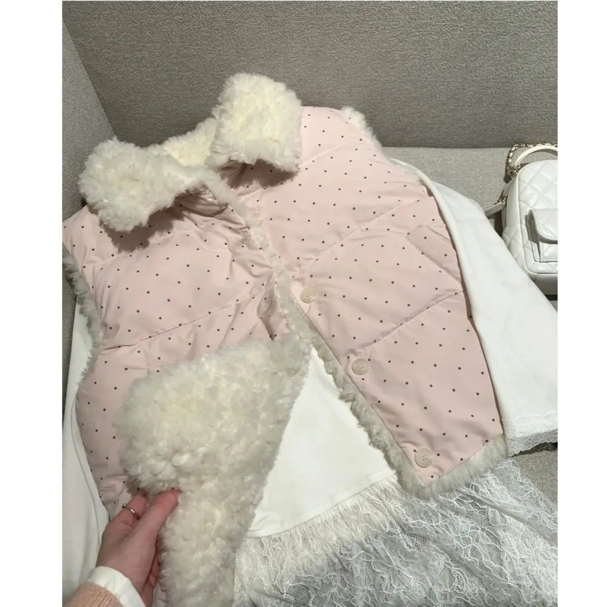 Polka Shoulder Cotton Jacket Sleeveless Vest Parkas Chaleco Mujer Waistcoat Women Sweet Lolita Fairy Japanese Kawaii Cuteore