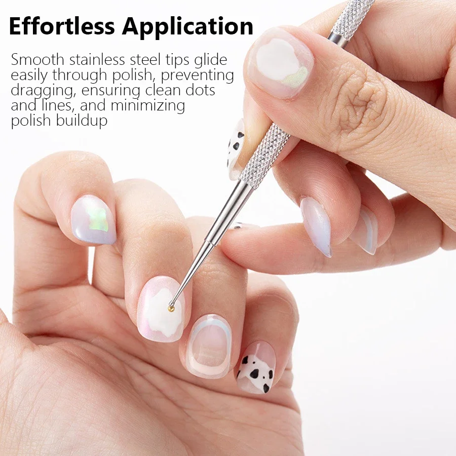 5 قطعة مسمار الفن التنقيط القلم المزدوج نهاية الفولاذ المقاوم للصدأ تصميم اللوحة قطف نقطة الراين كريستال الأحجار الكريمة الاكريليك أدوات مانيكير #2