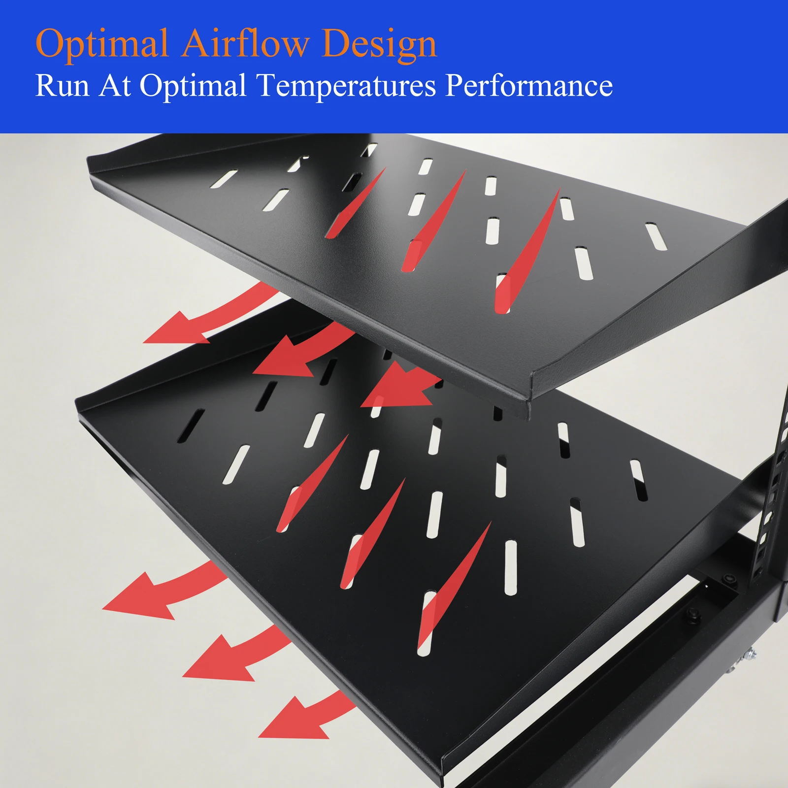 1Pcs 1U Server Rack Shelf, Vented Rack Mount Cantilever Tray for 19 inch Network Equipment Rack Or Cabinet