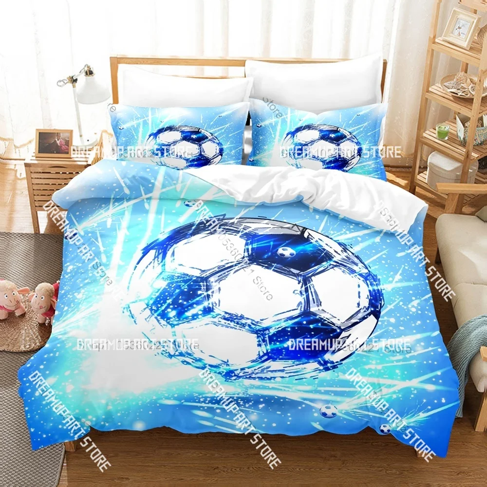 3D Printed Football Art Pattern Bedding Set for Boys Girls Duvet Cover Pillowcase Twin Queen King Full Single Double Sizes
