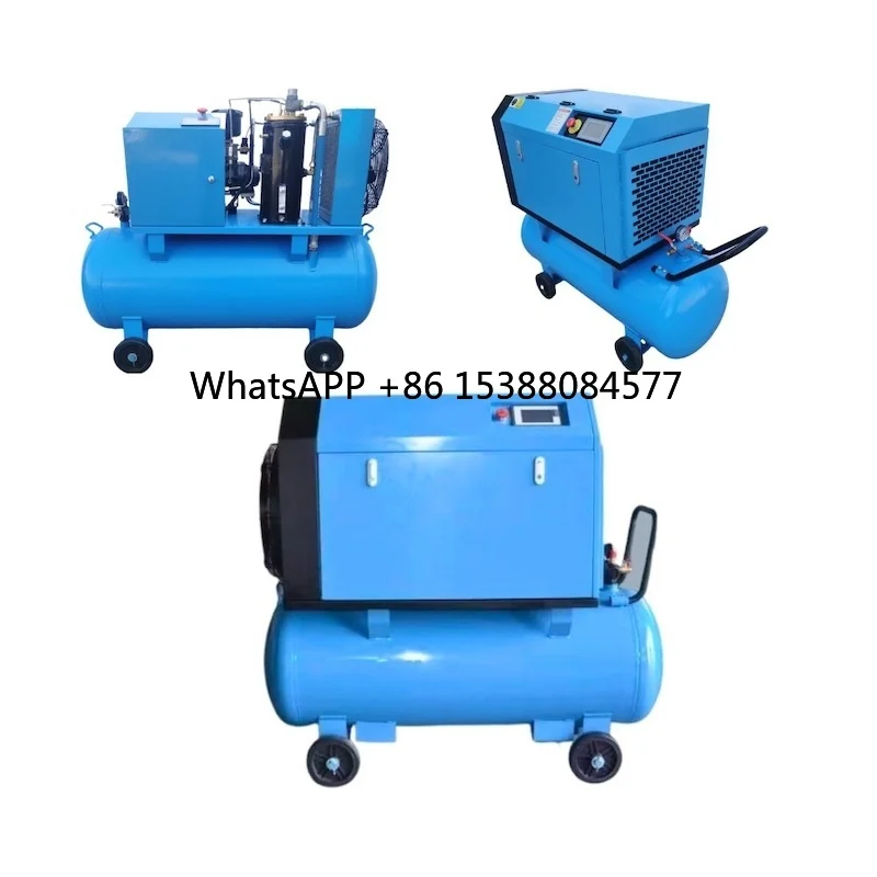 

2-in-1 compressor 3.7kw 5hp Powerful Engine Screw Air Compressor with wheels compmax