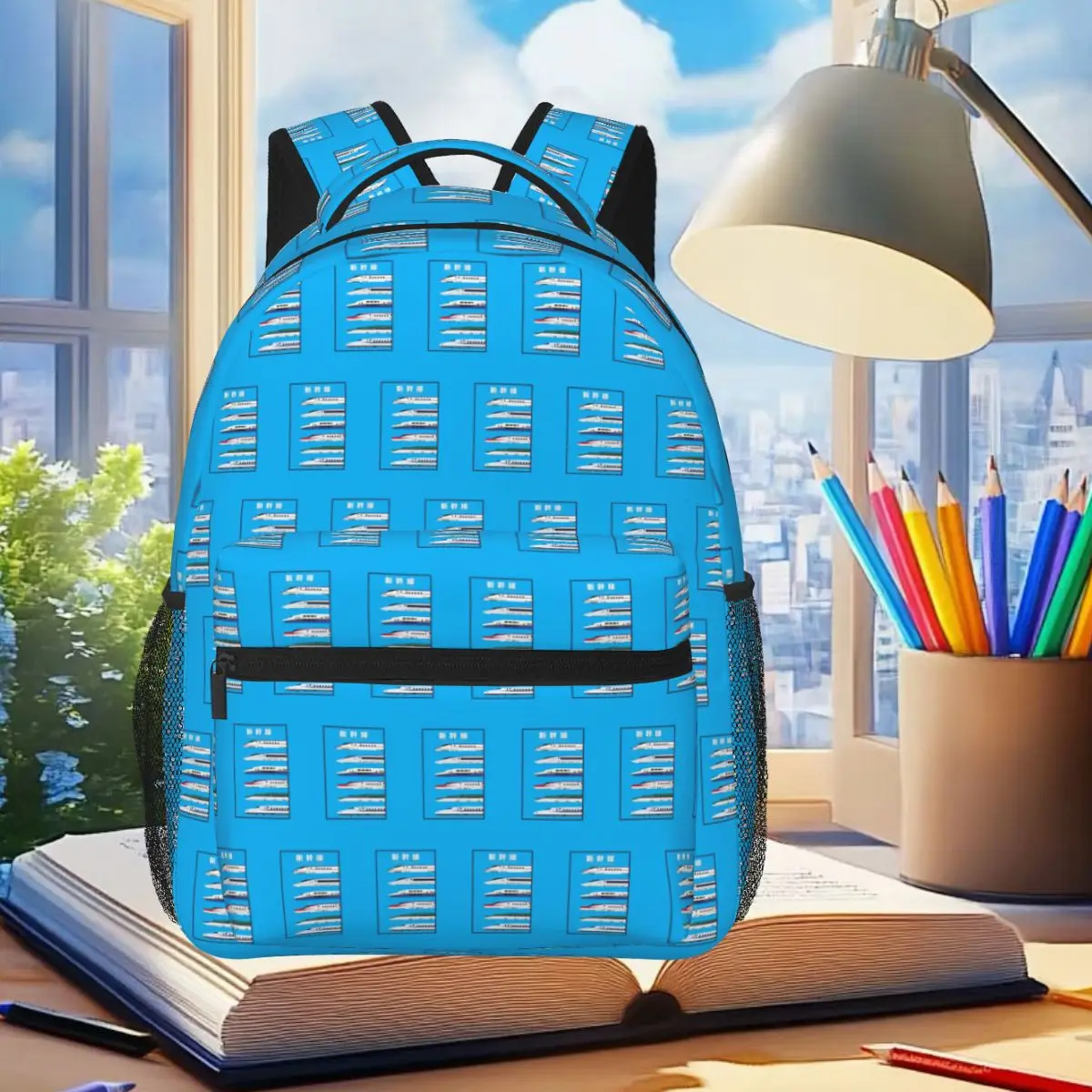 Japanese Shinkansen Bullet Trains Backpack Student Boys Girls BookBag Kids School Bag Computer Shoulder Bags for Men Women
