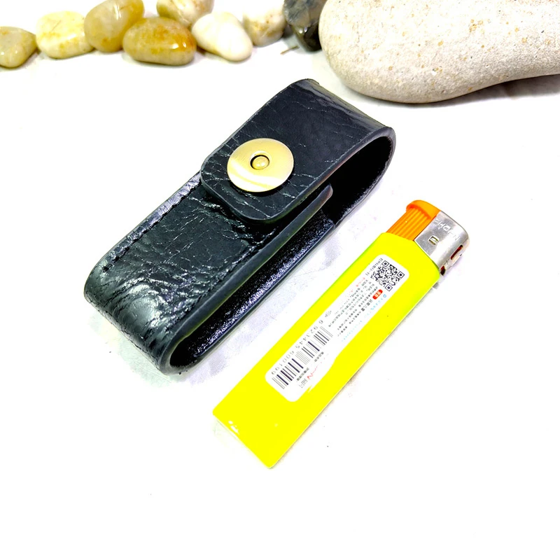 Blongk Disposable Lighter Case Lighter Sheath Mini Key Holder Genuine Leather Waist Bag Belt Pouch BD-HJ