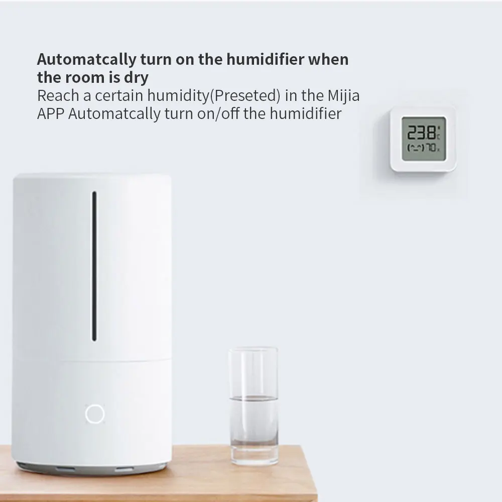 Xiaomi Mijia-termómetro Digital con Sensor de humedad y temperatura, higrómetro con Bluetooth, funciona con MiHome Smart Home y batería