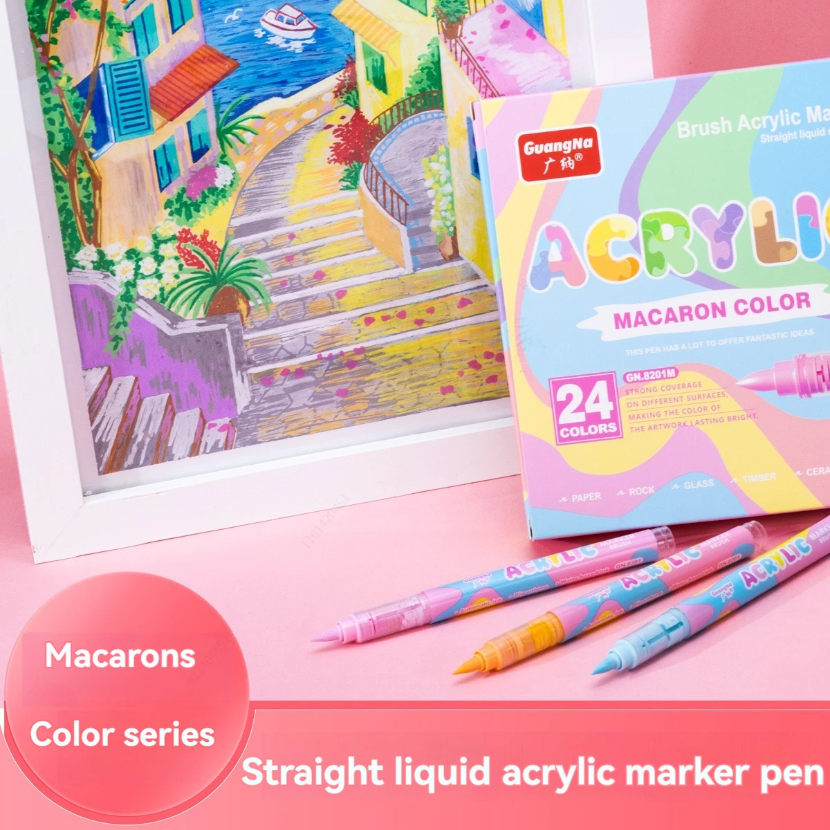 Acrylic Paint Pens Brush Tip,24 Skin Tone Colors&Macaron color,Valve-action Structure for Artists Drawing Sketch Comics Coloring