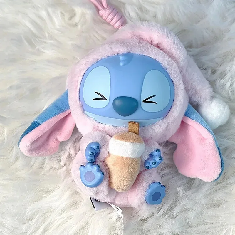 Disney New Stitch Eat Some Thing Before Sleep Series Vinyl Blind Box Bag Pendant Boneka Plush Lucu Mystery Box Mainan Hadiah Kejutan