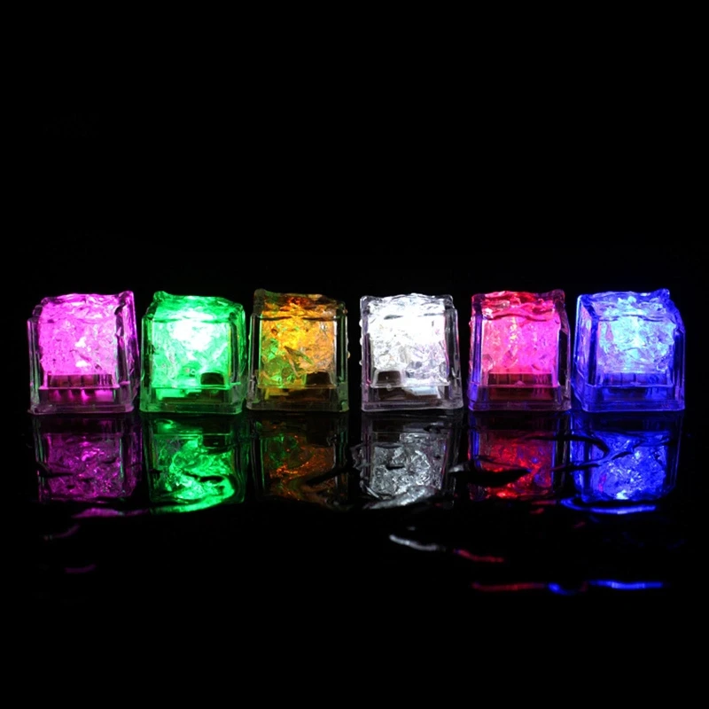 Cubos gelo para bebidas bebendo luzes bar 7 LED colorido à prova d'água cubo gelo