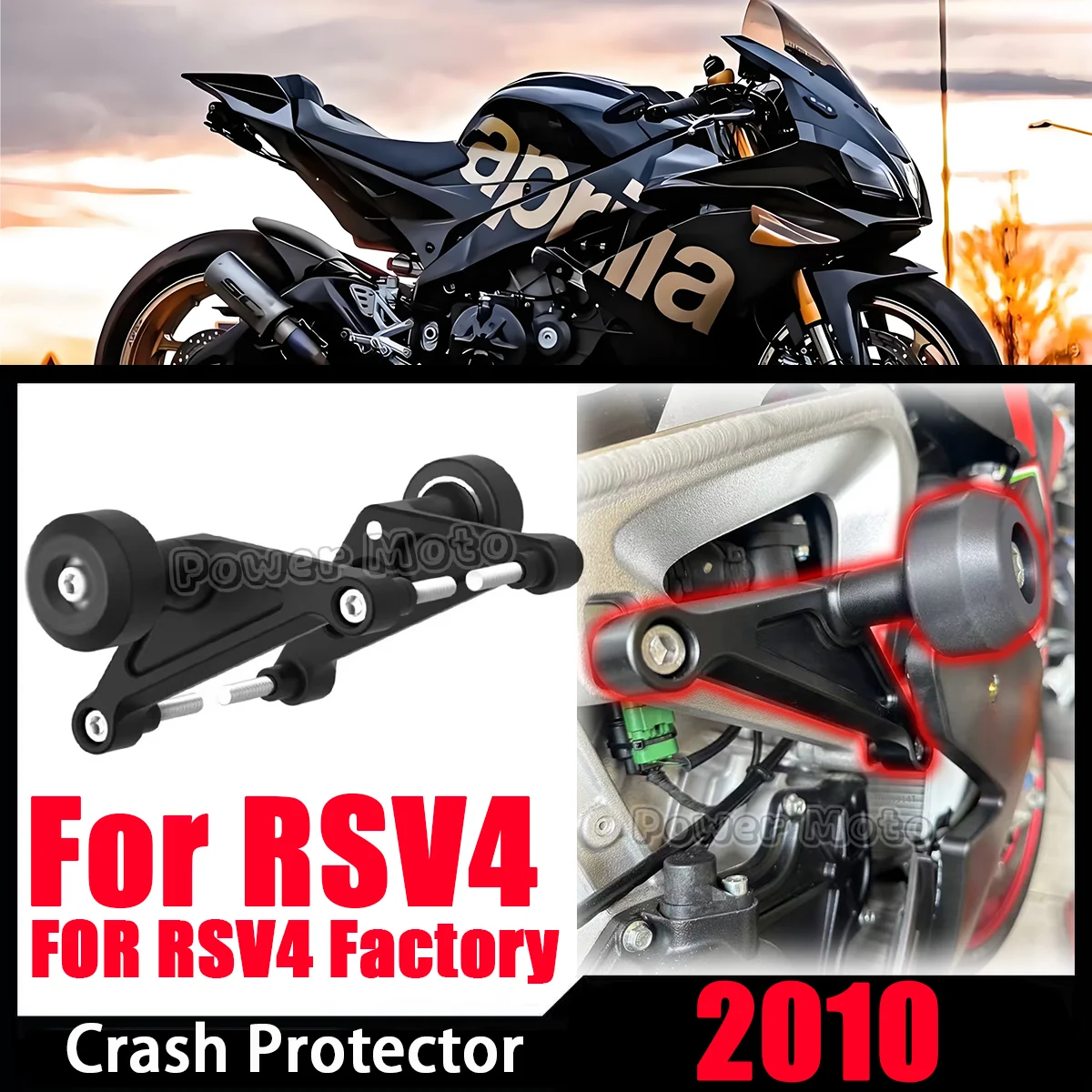 

Frame Sliders Crash Protector Motorcycle Parts Bobbin Falling Protection Pads For APRILIA RSV4 RF RR Factory 2010 APRC 2009-2020