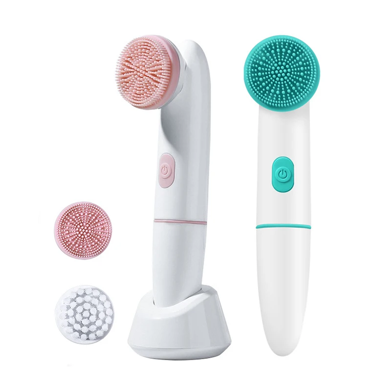 Square Electric Facial Cleansing Brush Silicone Rechargeable Introducer Beauty Device Ultrasonic Face Cleaning Massage Tool - view 5
