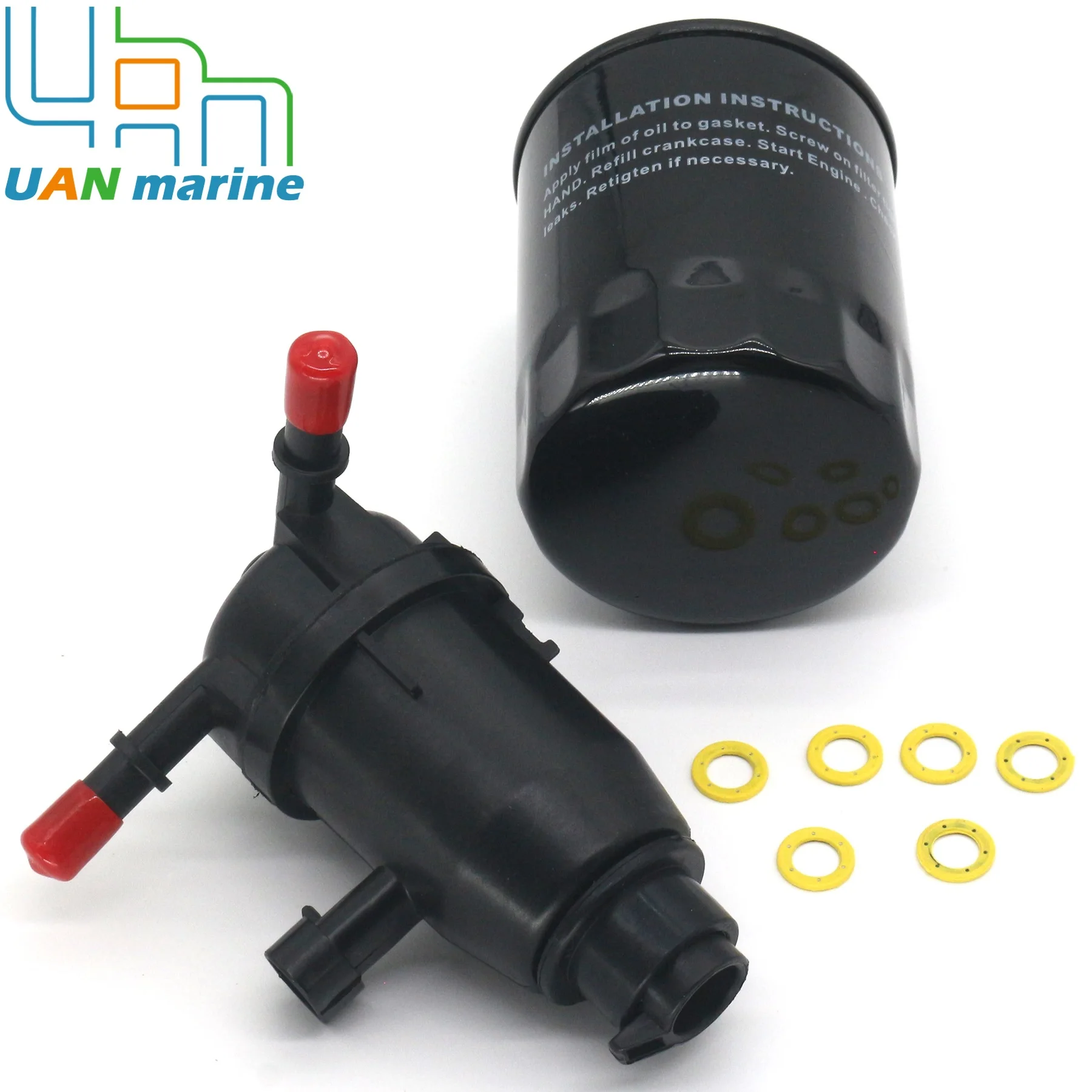 Fits for Mercury V6 V8 175 To 300 HP 3.4 4.6 L Outboard Motor Change Service Kit Oil Filter & Fuel Filter 877767K01 35-8M0106635