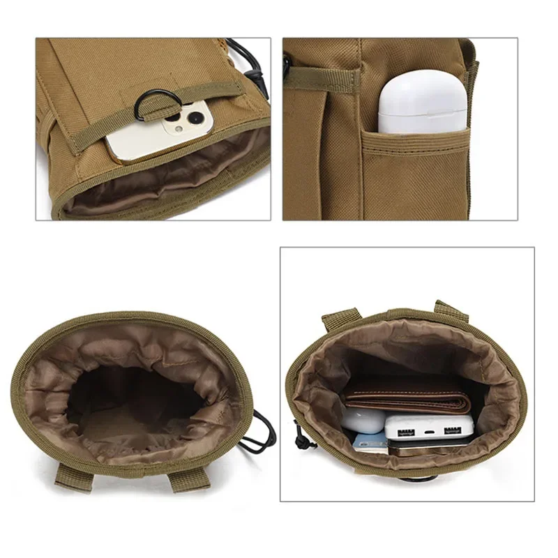 600D Nylon Portable Recycling Bag Outdoor Molle Pouch Military Backpack Hanging Bag Waist Sports Hunting Tactical Bag