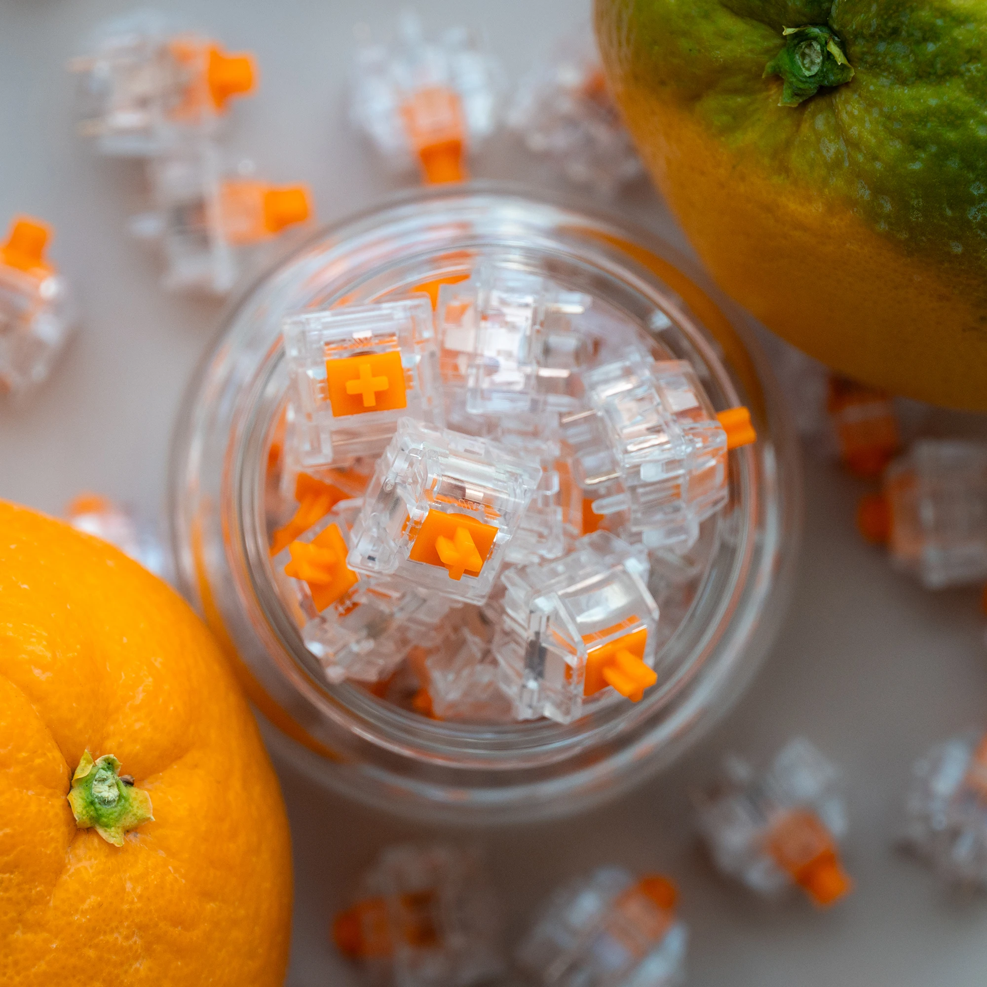 

XCJZ KTT Quiet Silver Switch Ice Tangerine Extended Spring | Smooth Typing for Gaming Esports