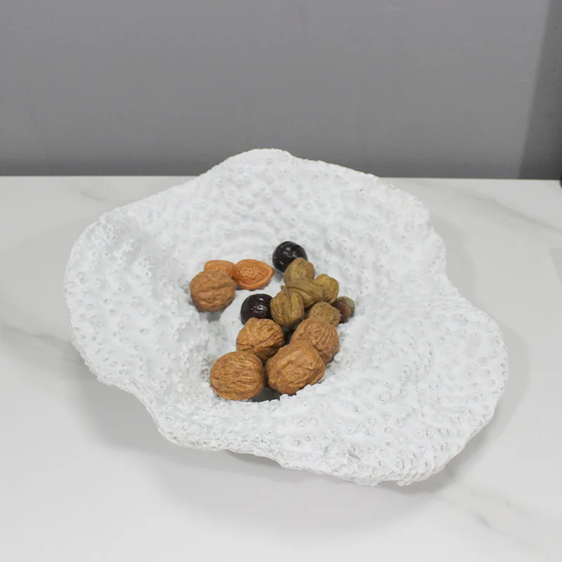 Simple and modern creative coral fruit basin fashion home model room villa dining table soft decoration handicraft ornament