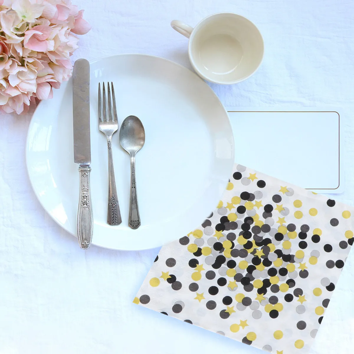 

20Pcs Black Dot Printed Napkins Disposable Party Paper Dinner Tissue High Quality Absorbent for Wedding Birthday Christmas