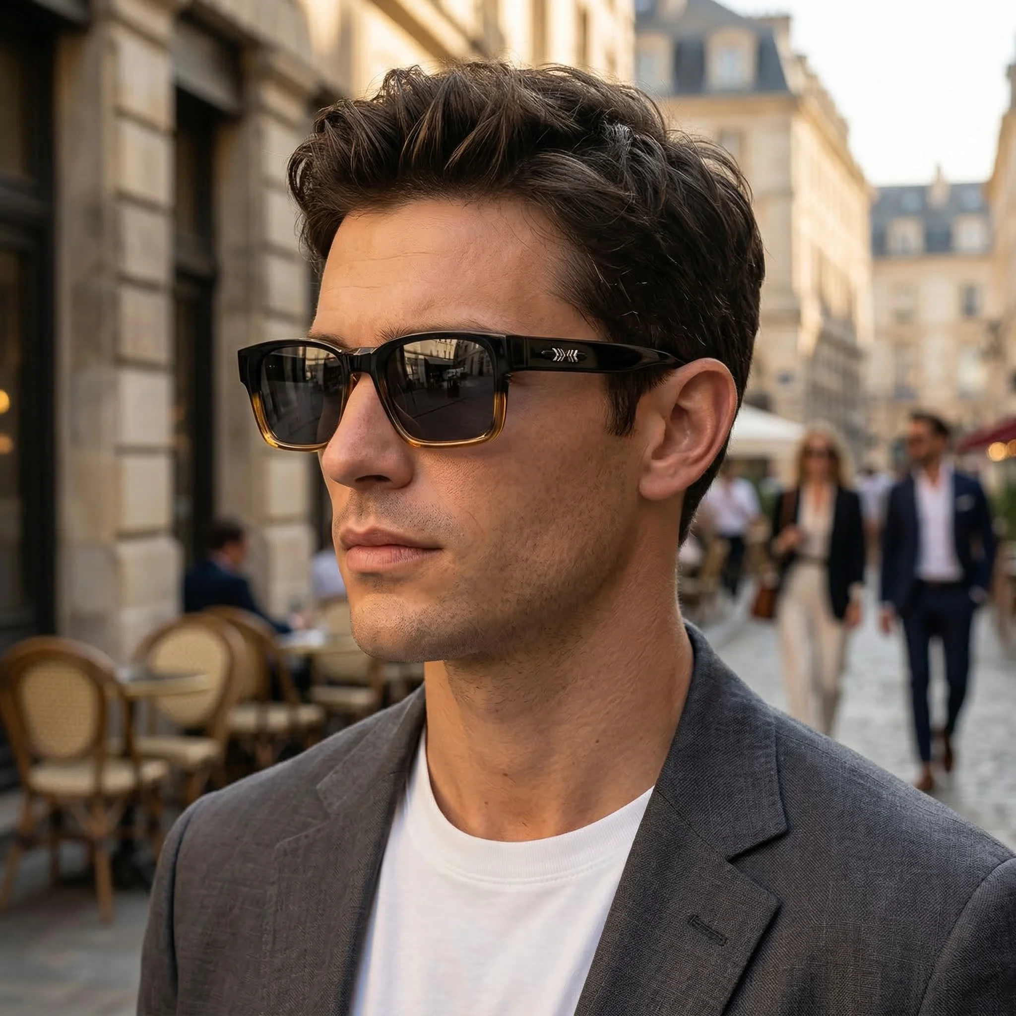 Light Luxury Square Sunglasses Minimalist Design Elegant Uni Uv400 Protection Sun Glasses 9017